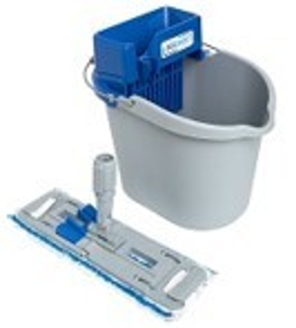 Комплект для ручной мойки пола (ведро 10 л, отжим Мини, держатель Росмоп Кваттро, моп TMK-40-Q)