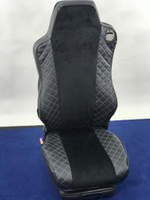 Чехлы модельные стеганные кожа + аликанте вышивка DAF 105/106 от 2012- г. D02 Польша