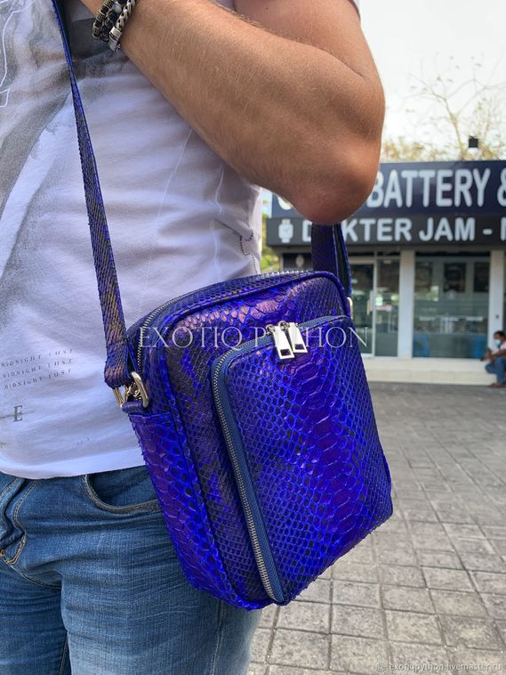 Мужская сумка из кожи питона BG-401