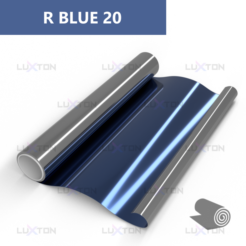 Пленка солнцезащитная зеркальная R BLUE 20 LUXTON, рулон (размер 1,524x30м.)