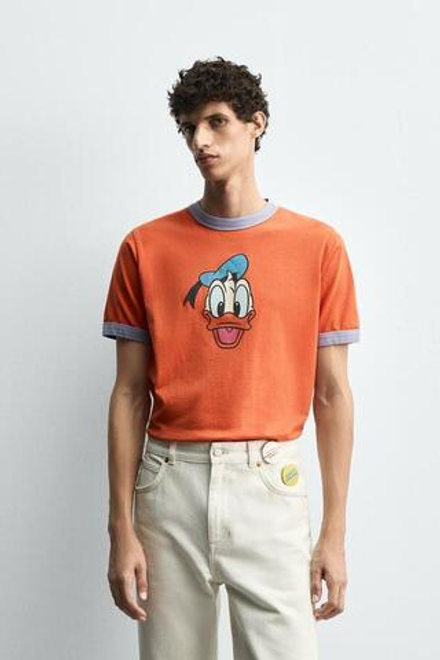 ZARA HARRY LAMBERT X DISNEY ФУТБОЛКА DONALD DUCK, КРАСНЫЙ