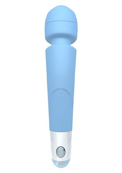 Голубой вибромассажер Soft Touch Body Wand Massager - 20 см. (Цвет: голубой)