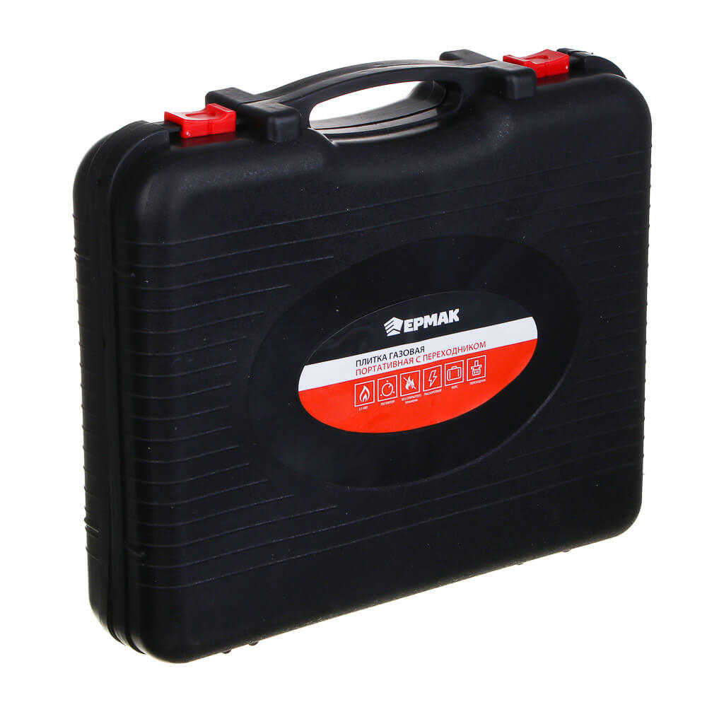 Плитка газовая с цанговым захватом, с переходником ЕРМАК, 34*26*9см