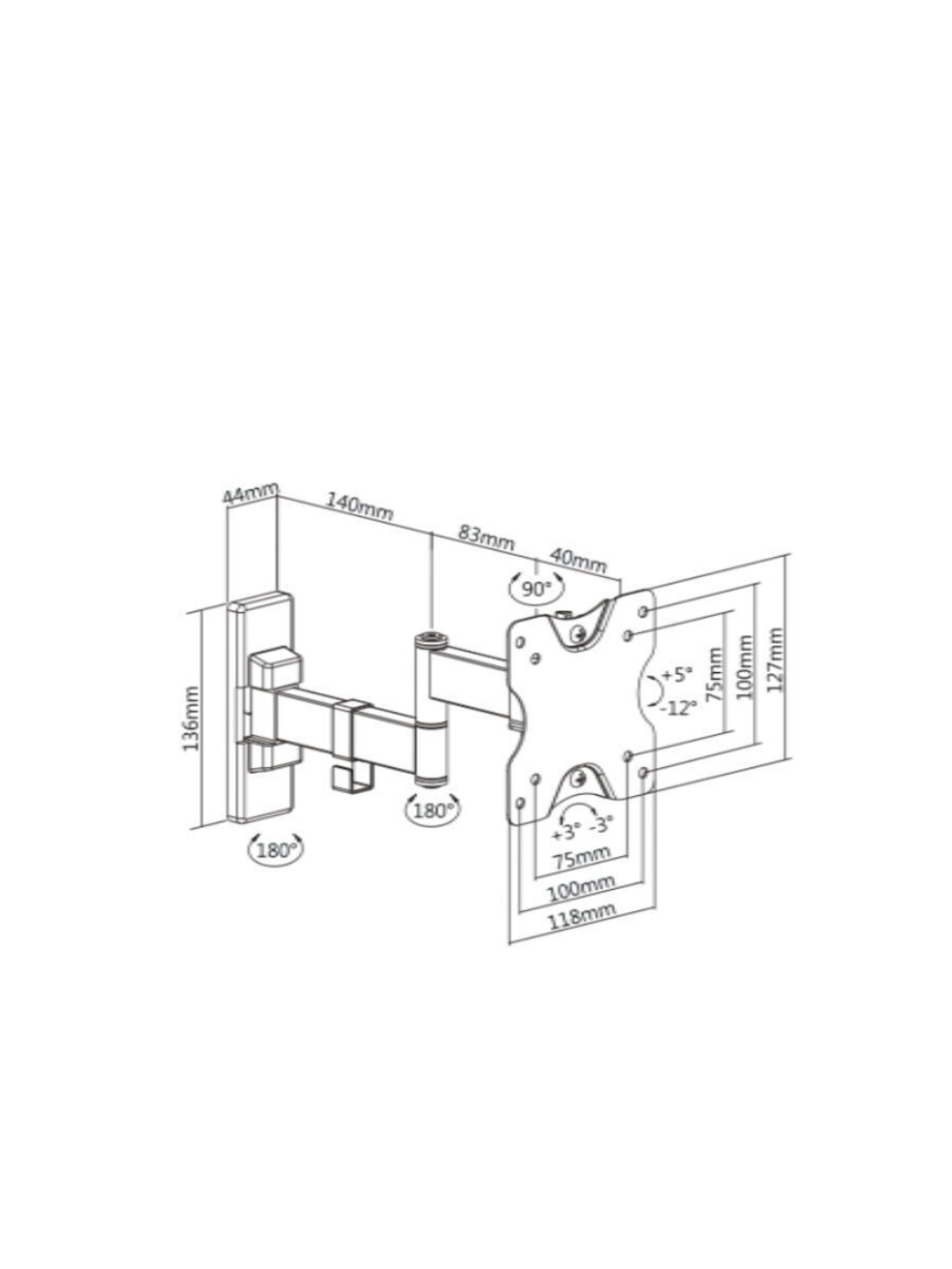 Кронштейн для ТВ наклонно,поворотный 13-27" Ultramounts UM861