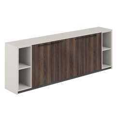 RF.328.PG.DA.PG / Шкаф низкий (2 шт) с 2-мя стеллажами, 2440х410х842 / корпус: жемчужно-серый, фасады: дуб адриа