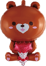 Шар Фигура Мишка с букетом цветов