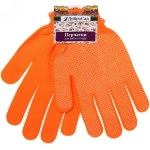 Перчатки нейлоновые «Классика» с ПВХ покрытием оранжевые 8 р-р ДоброСад