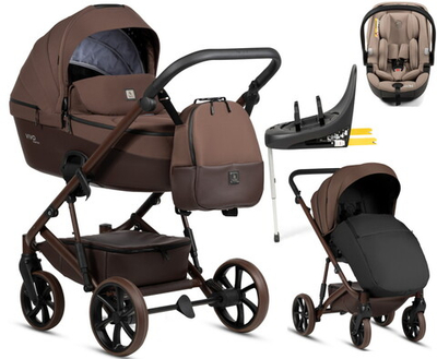 Детская коляска Tutis Viva 6 Plus Essential 4 в 1 с автокреслом Beno Beige и базой 1612067 Espresso