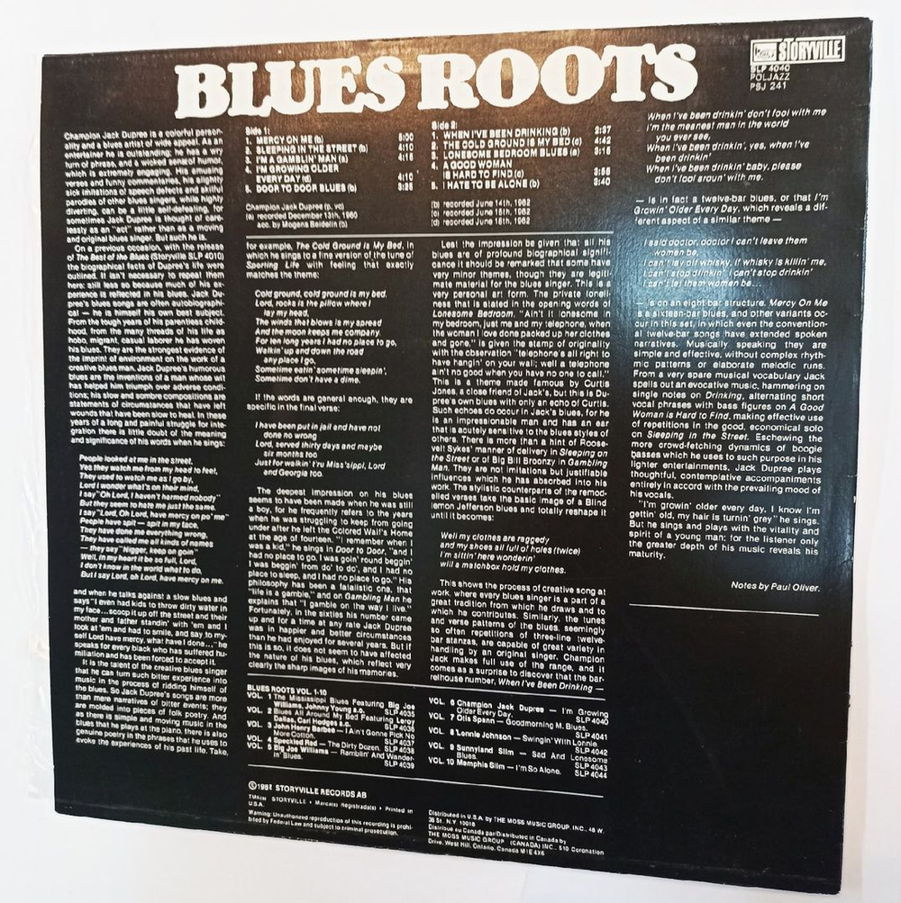 Винтажная виниловая пластинка Champion Jack Dupree Im Growing Older Every Day (Poland 1982)