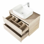 Тумба с раковиной и столешницей BelBagno KRAFT 100 Rovere Galifax Bianco
