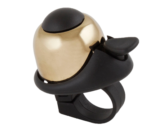 Звонок алюминий/пластик мини D36мм громкий и долгий звук золотистый M-WAVE