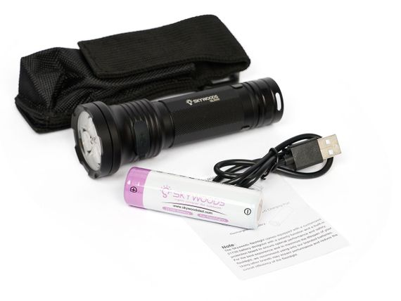 Ручной фонарь Skywoods Mystic 3000 люмен USB-Type C холодный свет IP67