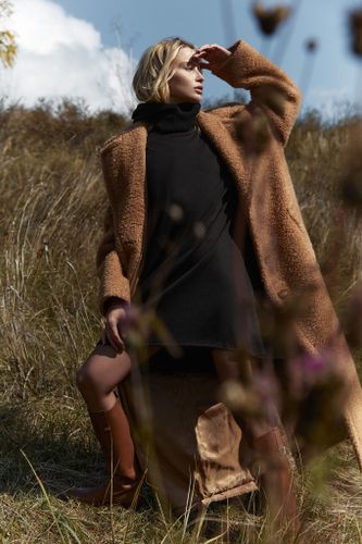 Шуба однобортная макси