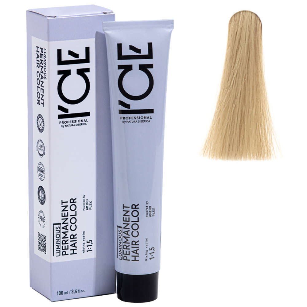 10.0 крем-краска ICE Permanent экстра светлый блонд натуральный - 100 мл.