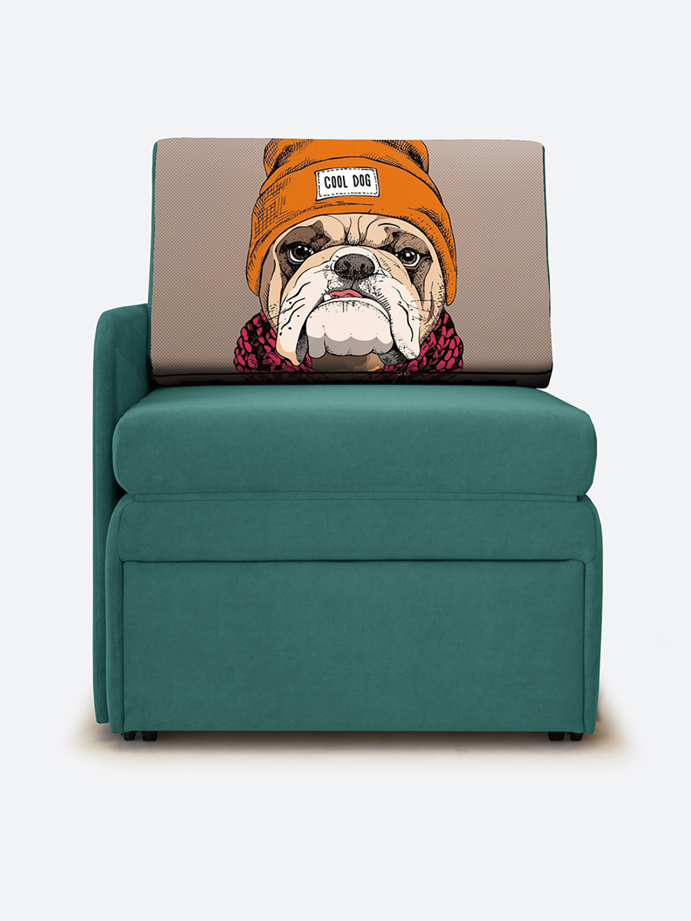Кресло-кровать "Миник" с правым подлокотником, под правую руку, Бульдог