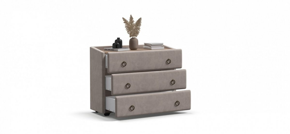 Комод BOSS Classic велюр Monolit латте, Вяз натуральный