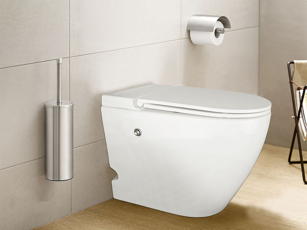 Унитаз импульсный Azario 360х570х450 напольный, полукруглый, быстросъемное сиденье микролифт (AZ102)