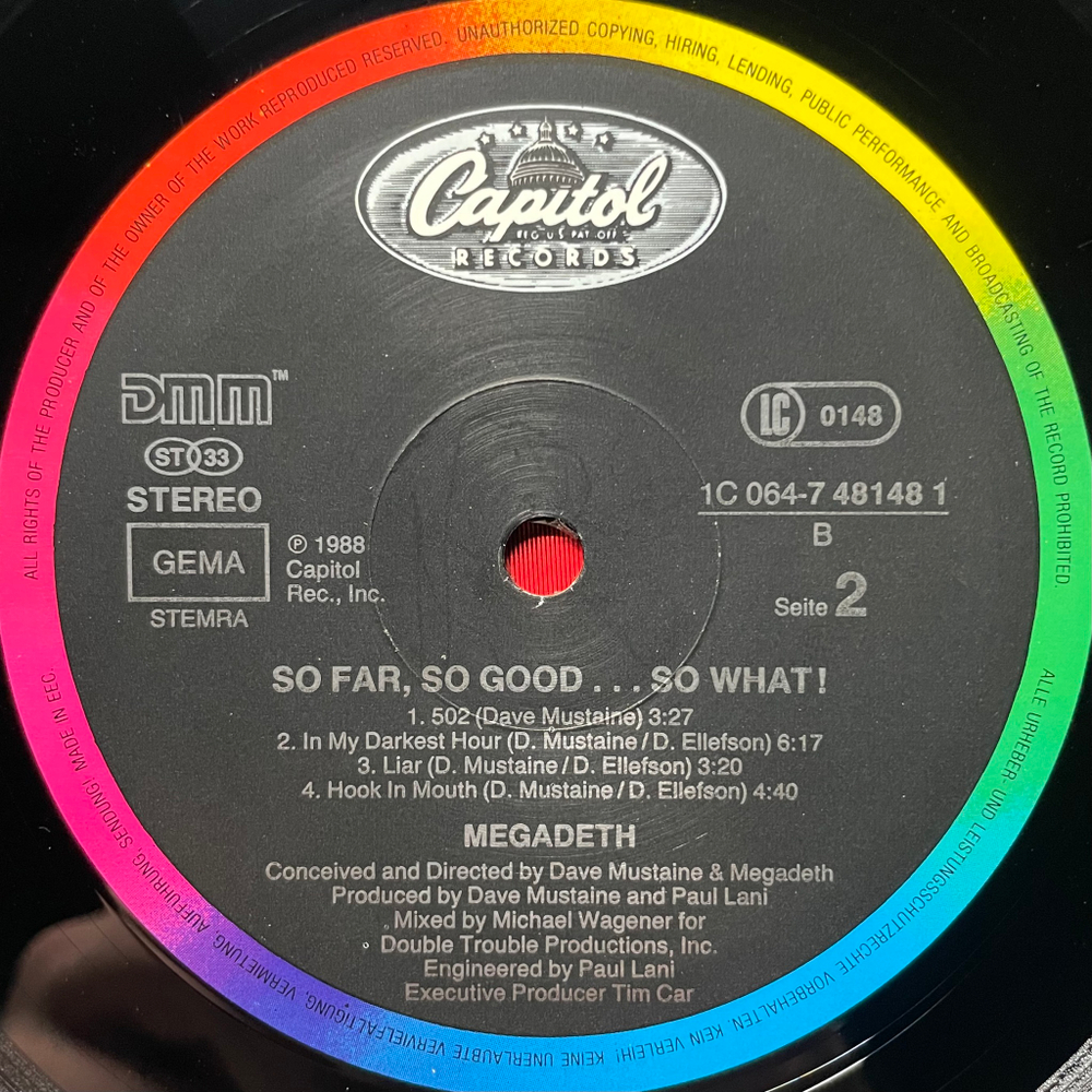 Megadeth - So Far, So Good... So What! (Европа 1988г.)