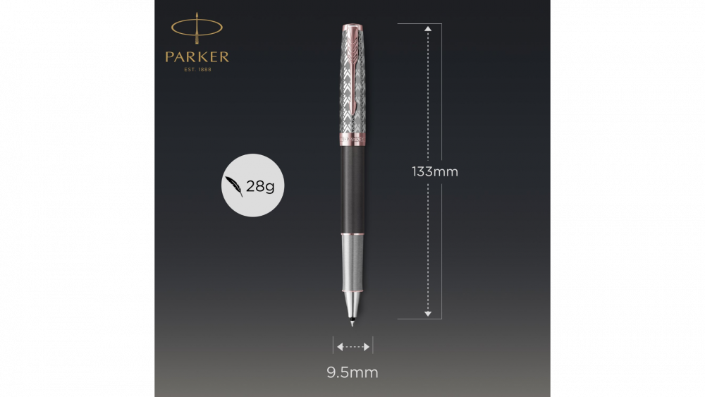 Ручка-роллер Parker Sonnet Premium Refresh GREY GT, стержень: F, цвет чернил: black, в подарочной упаковке