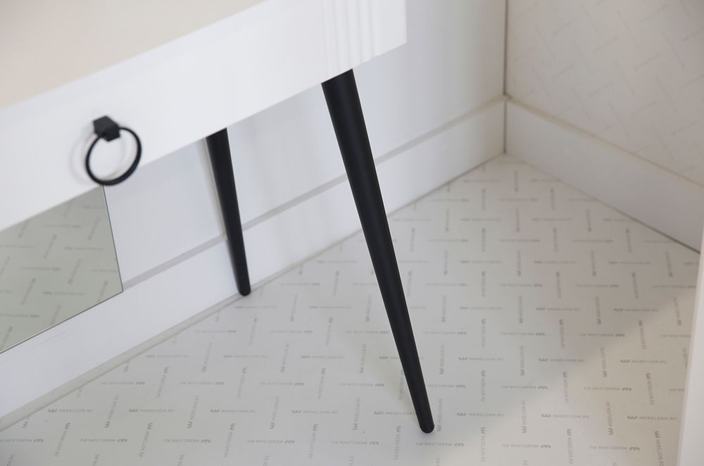 Туалетный столик "Ева" без зеркала 2 (Белое дерево/Белый матовый)