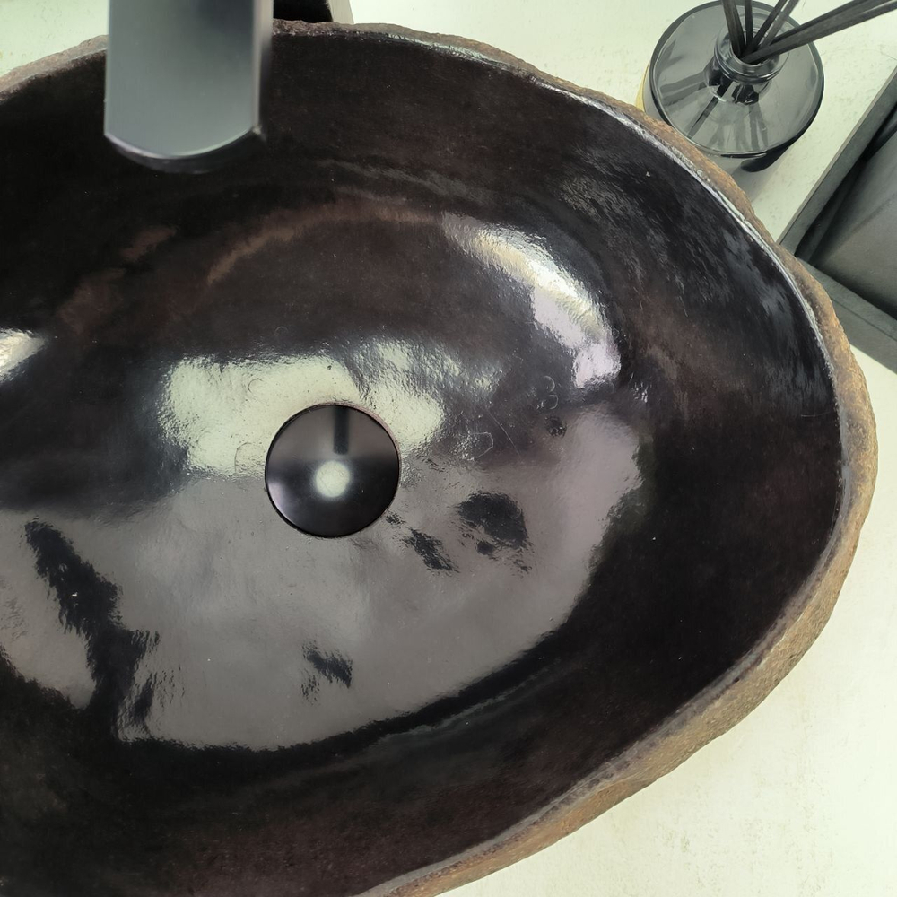 Каменная раковина из речного камня RS-05082 (46*35*14) 0861 из натурального камня