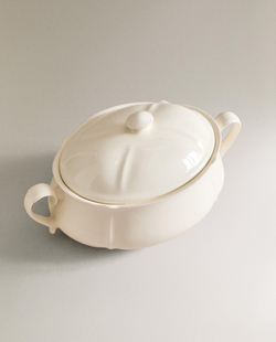 Zara Home блюдо сервировочное из фаянса, цвет бежевый, 35.5 см