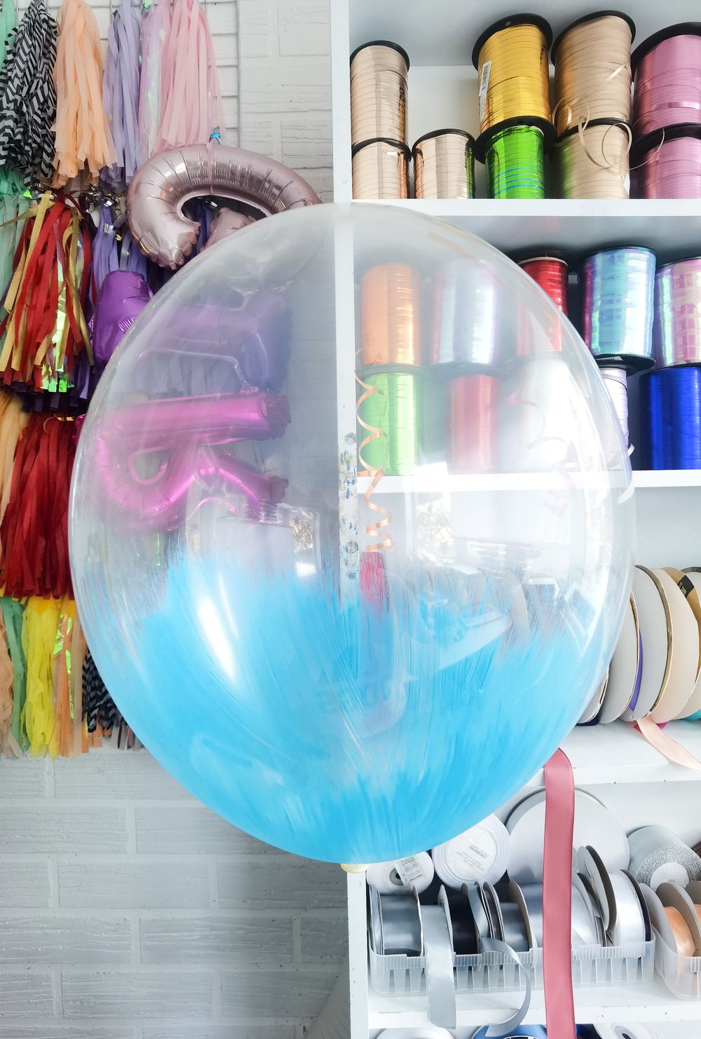 Шар Браш 30 см голубой №1 (БГ-17) 