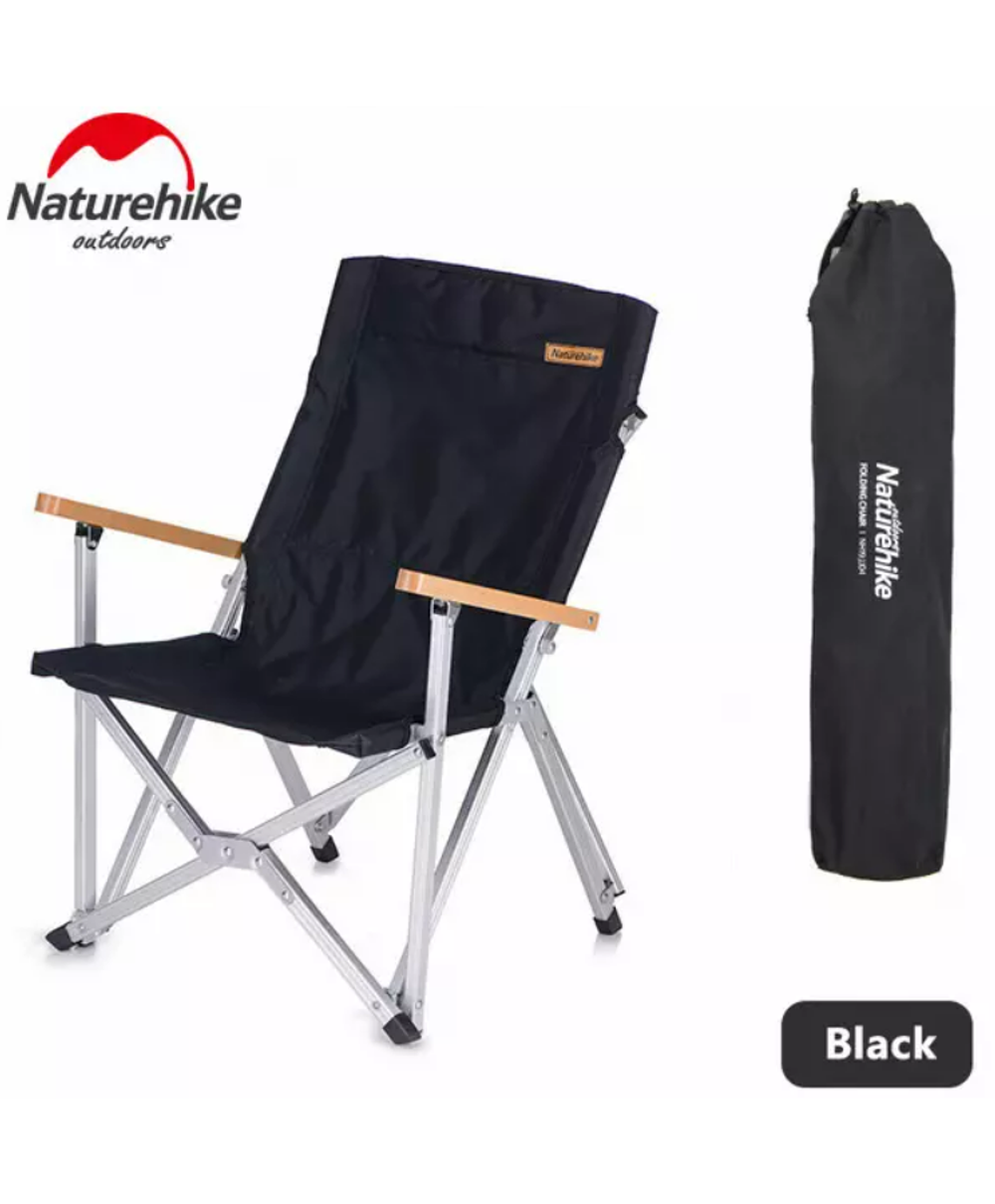 Кресло туристическое Naturehike, складное черное, до 120 кг