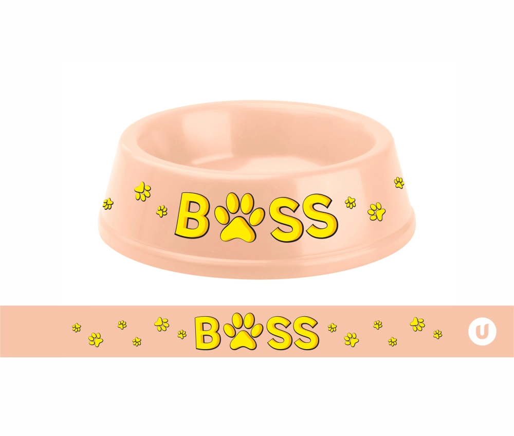 Миска пластиковая «МОЙ БРО - БОСС!, цвет бежевый, 21*6,5см (логотип на миске) 700мл