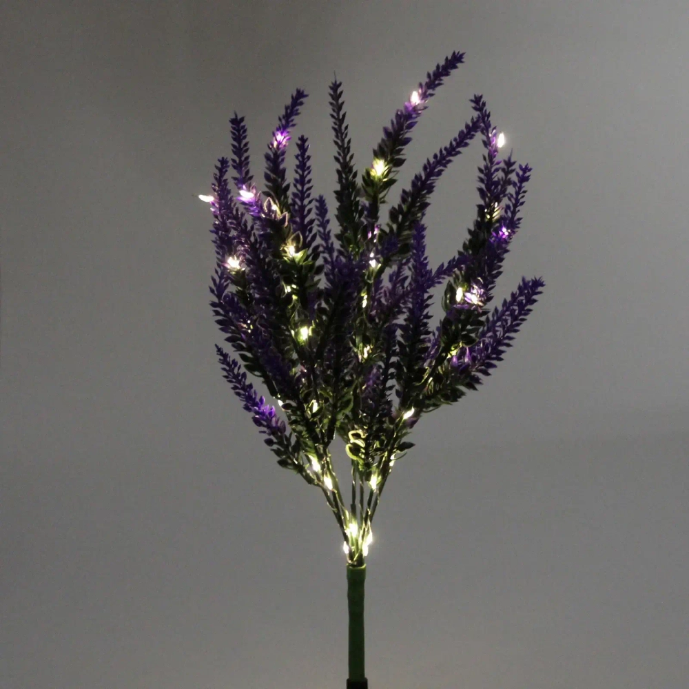 Светильник на солн.батарее (фигура на спице с подсветкой) «Лаванда» 73см, Синий (свечение тепл.белый)