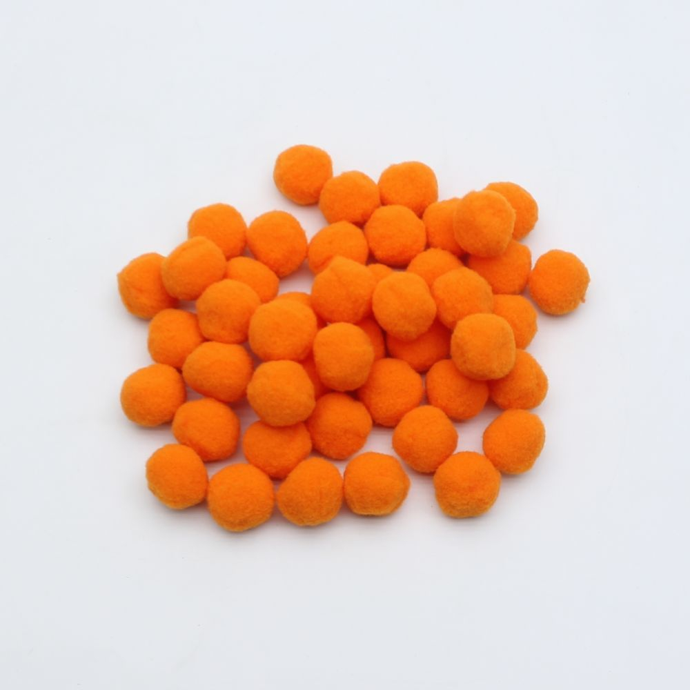 Помпоны, размер 25 мм, цвет 32 светло-оранжевый (1уп = 50шт)