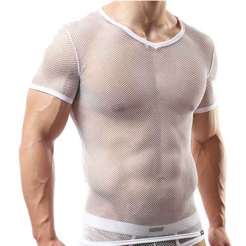 Мужская футболка в сетку белая Manstore Micropo White T-Shirt