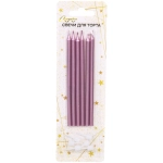 Свечи в торт «Изыск» 6 шт. 13 см, розовое золото