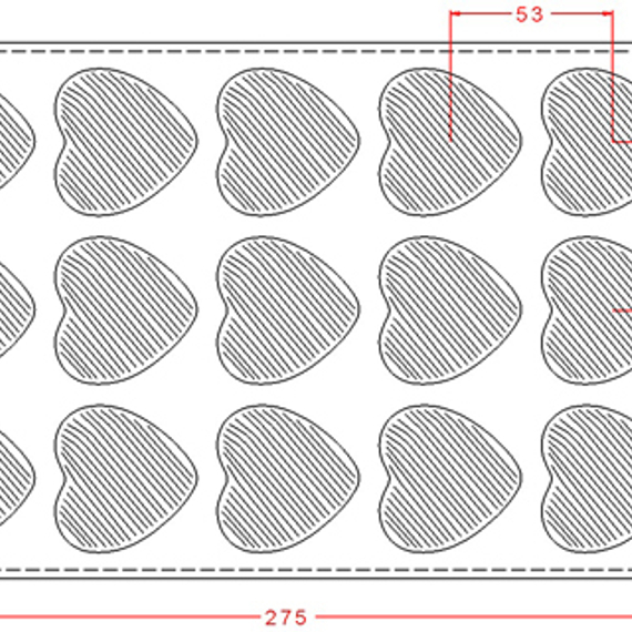 444 | Форма для шоколадных конфет &quot;Сердце с сечением&quot; (275*175 мм)
