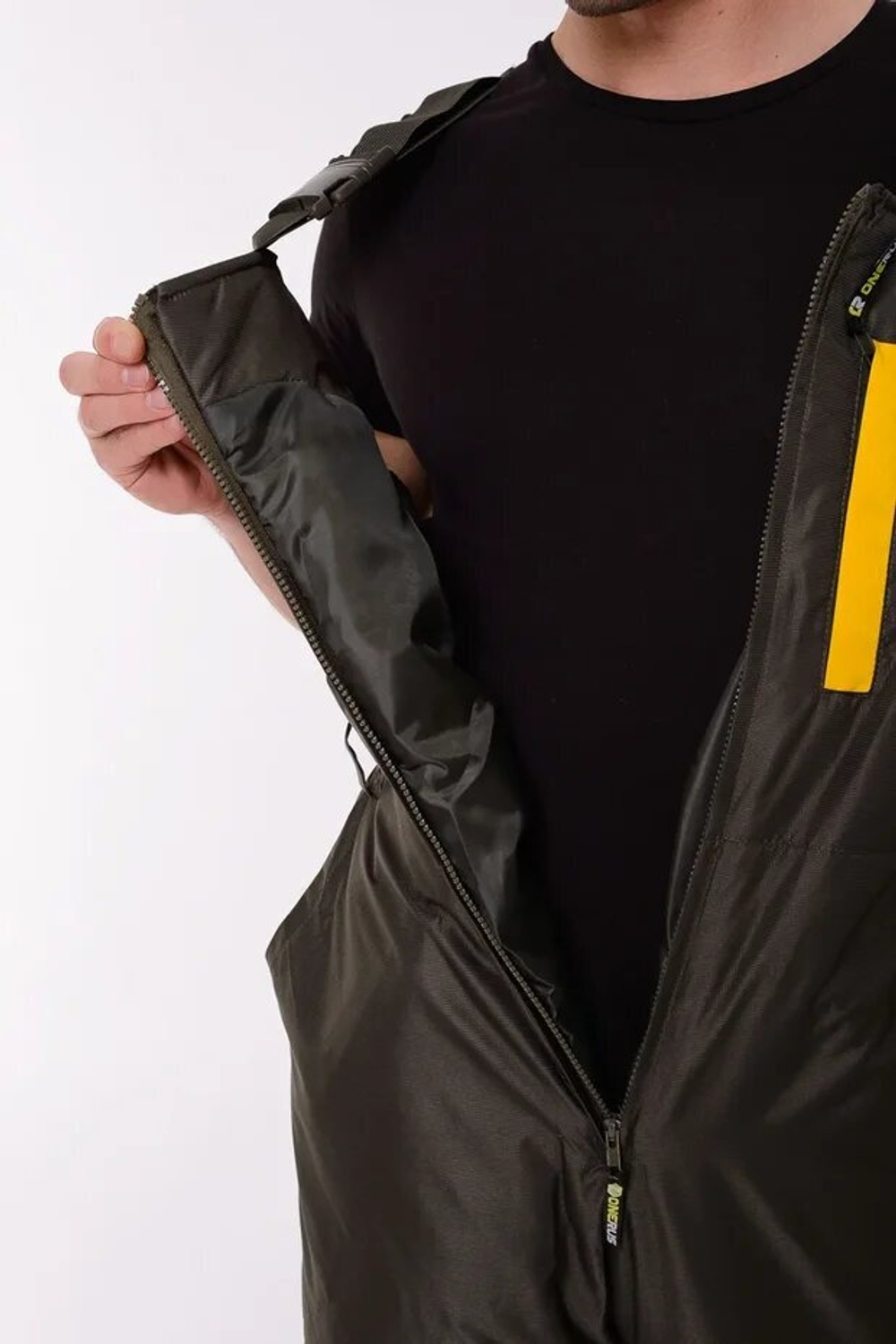 Зимний мужской костюм Onerus Фишер -45 (Таслан) Зеленый/Желтый