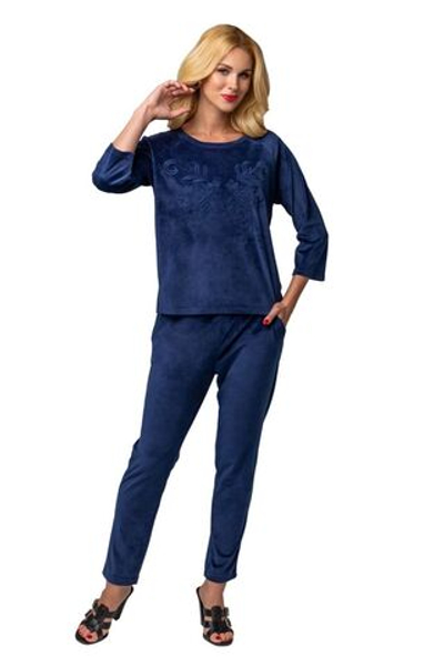 Спортивный костюм с объёмной вышивкой (Размер: M) (Цвет: синий)