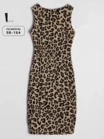 Платье для девочки летнее, леопардовое