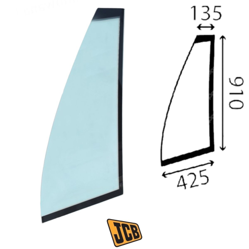 Стекло переднее верхнее левое JCB 827/80322