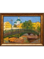 Картина маслом "Красноармейский мост. Июль. Вечер" Шихов