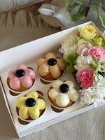 Набор капкейков 4 шт с цветочным оформлением