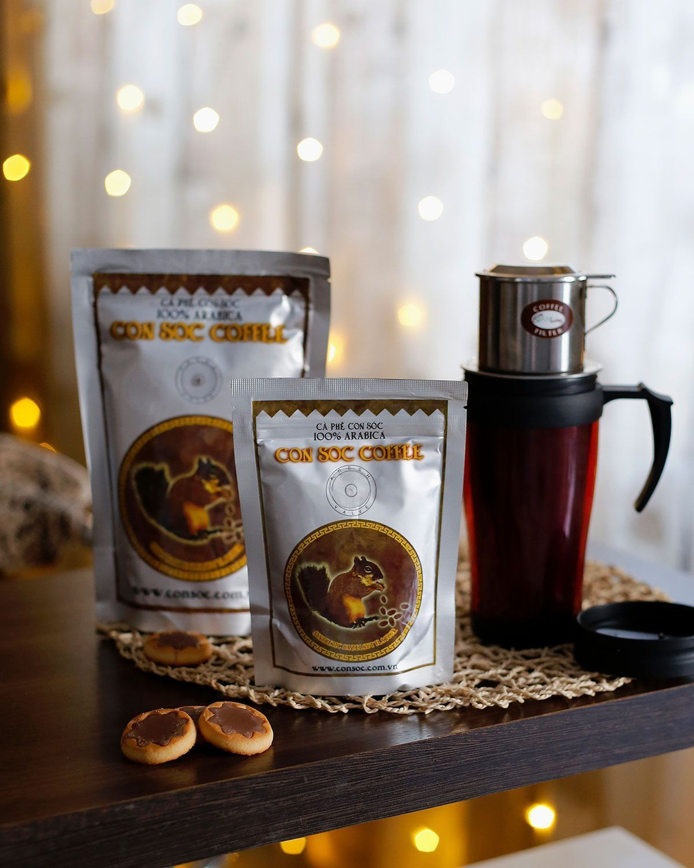 Кофе молотый Арабика с ароматом фундука (лесного ореха) CON SOC COFFEE (Белочка) Brown, 250 г
