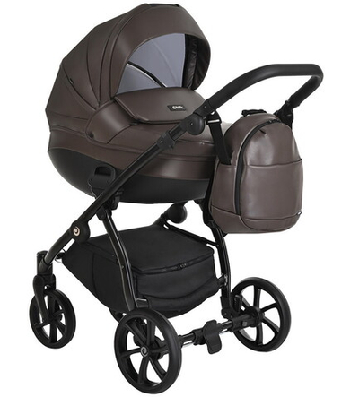 Детская коляска Tutis Nanni 2023 Кожа 2 в 1 1322084 Chocolate
