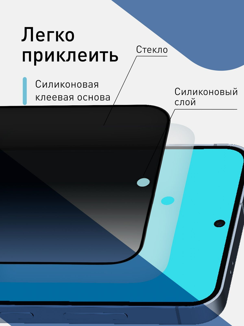 Стекло антишпион ROSCO для Samsung Galaxy S24+ (арт.SS-S24P-FSP-GLASS-SPY )