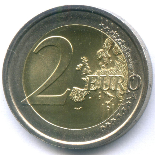 2 евро 2011 год. Сан-Марино. Регулярный выпуск. Тип 3. Биметалл UNC