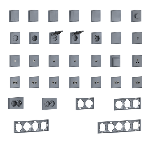 Накладка 1-я для розеток RJ45, TV, SAT, сталь, серия S08