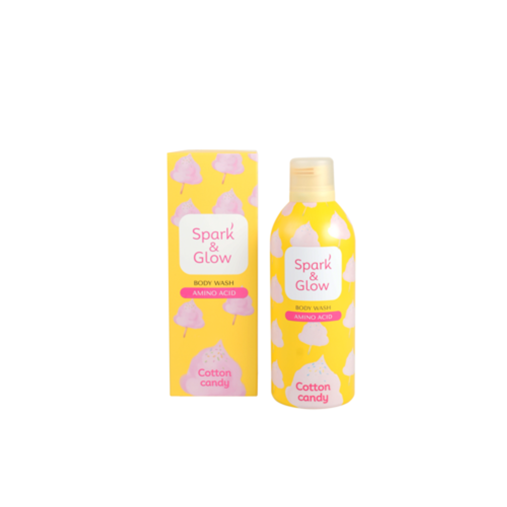 Spark&Glow Гель-пена для душа с ароматом сладкой ваты - Cotton candy body wash, 350 мл