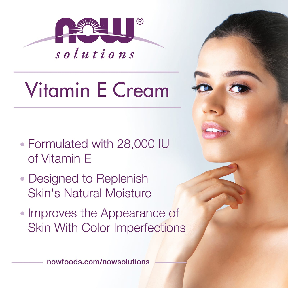 NOW Foods, Solutions, крем с витамином E, 118 мл (4 жидк. унции)