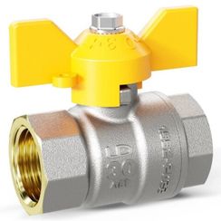 Кран шаровой латунный LD Pride 47.20.В-В.Б GAS (бабочка)