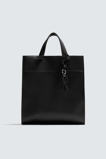 ZARA ГЛАДКАЯ СУМКА, ЧЕРНЫЙ