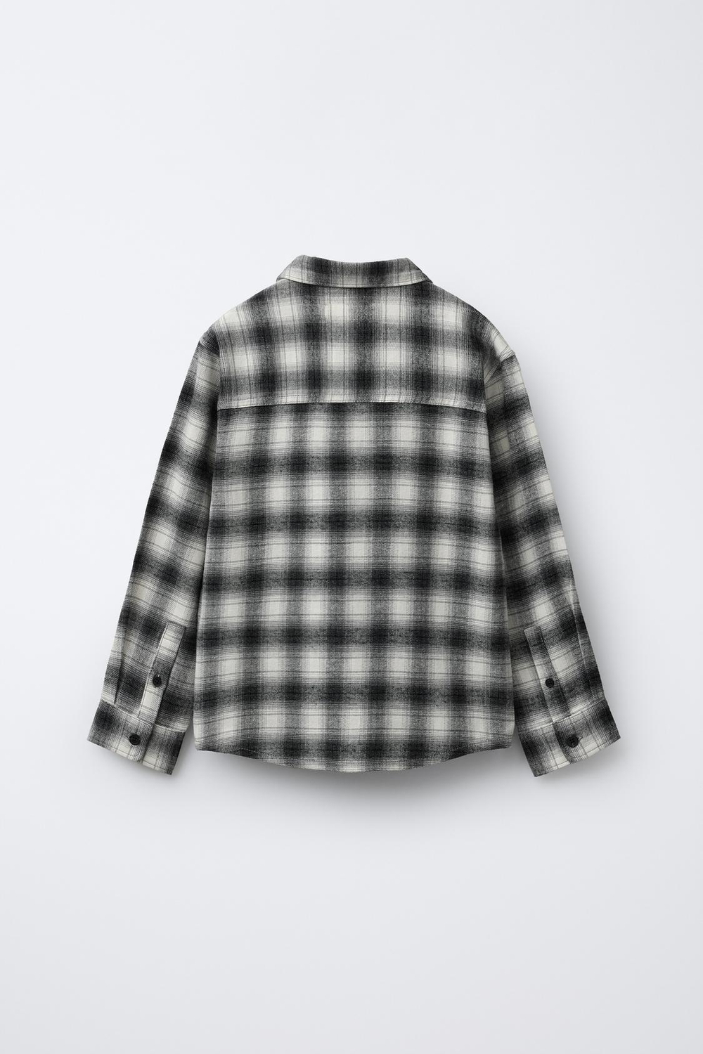 ZARA РУБАШКА В КЛЕТКУ С ВЫШИТОЙ НАДПИСЬЮ, ЧЕРНЫЙ